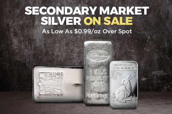 SECONDARY MARKET SILVER ON SALE | As Low As $0.99 per oz Over Spot