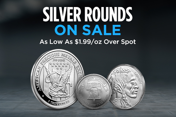 Silver Rounds On Sale | As Low As $1.99/oz Over Spot