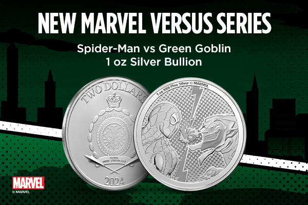 New Marvel Versus Series | Spider-Man vs Green Goblin 1 oz Silver Bullion