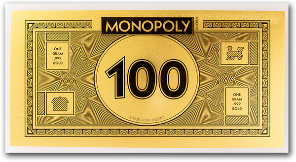 2024 Samoa 1 gram Monopoly Foil Gold Note