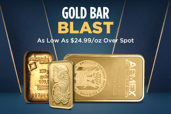 Gold Bar Blast | As Low As $24.99/oz Over Spot