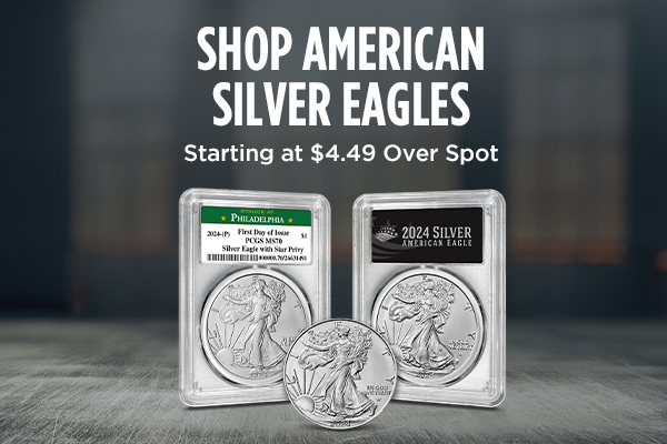 Shop American Silver Eagles | Starting at $4.49/oz over spot