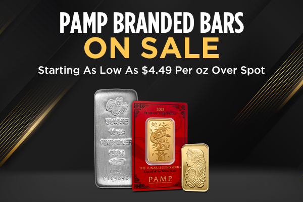 PAMP Branded Bars On Sale | Starting As Low As $4.49 Per Oz Over Spot