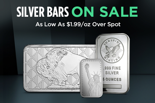 Silver Bars On Sale | As Low As $1.99/oz Over Spot