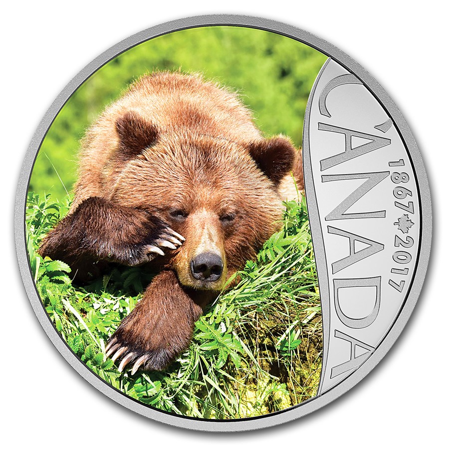 2017 Canada 1 2 oz Silver 10 Canada s 150th Grizzly Bear 