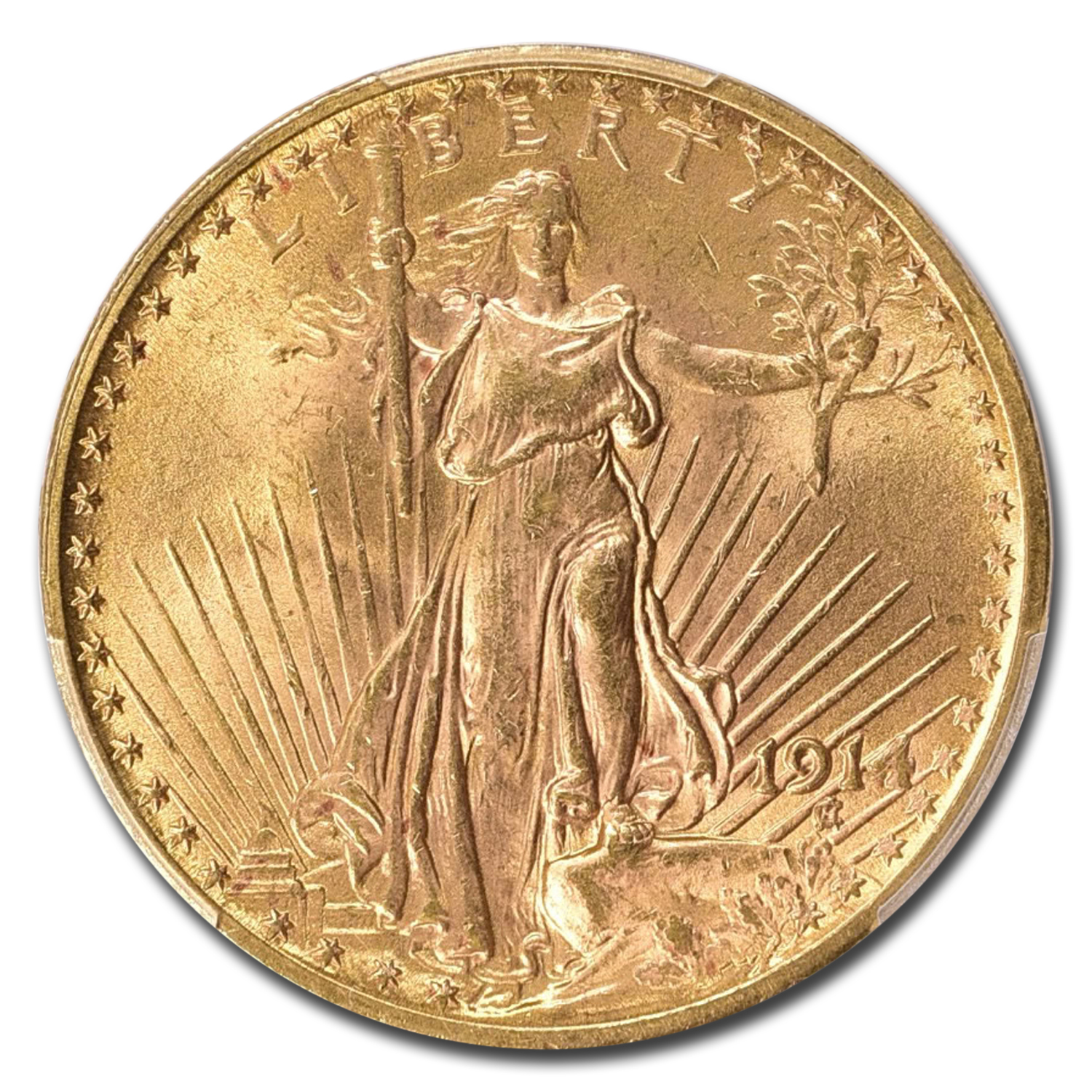 1914 $20 St Gaudens Gold Double Eagle MS-64 PCGS CAC