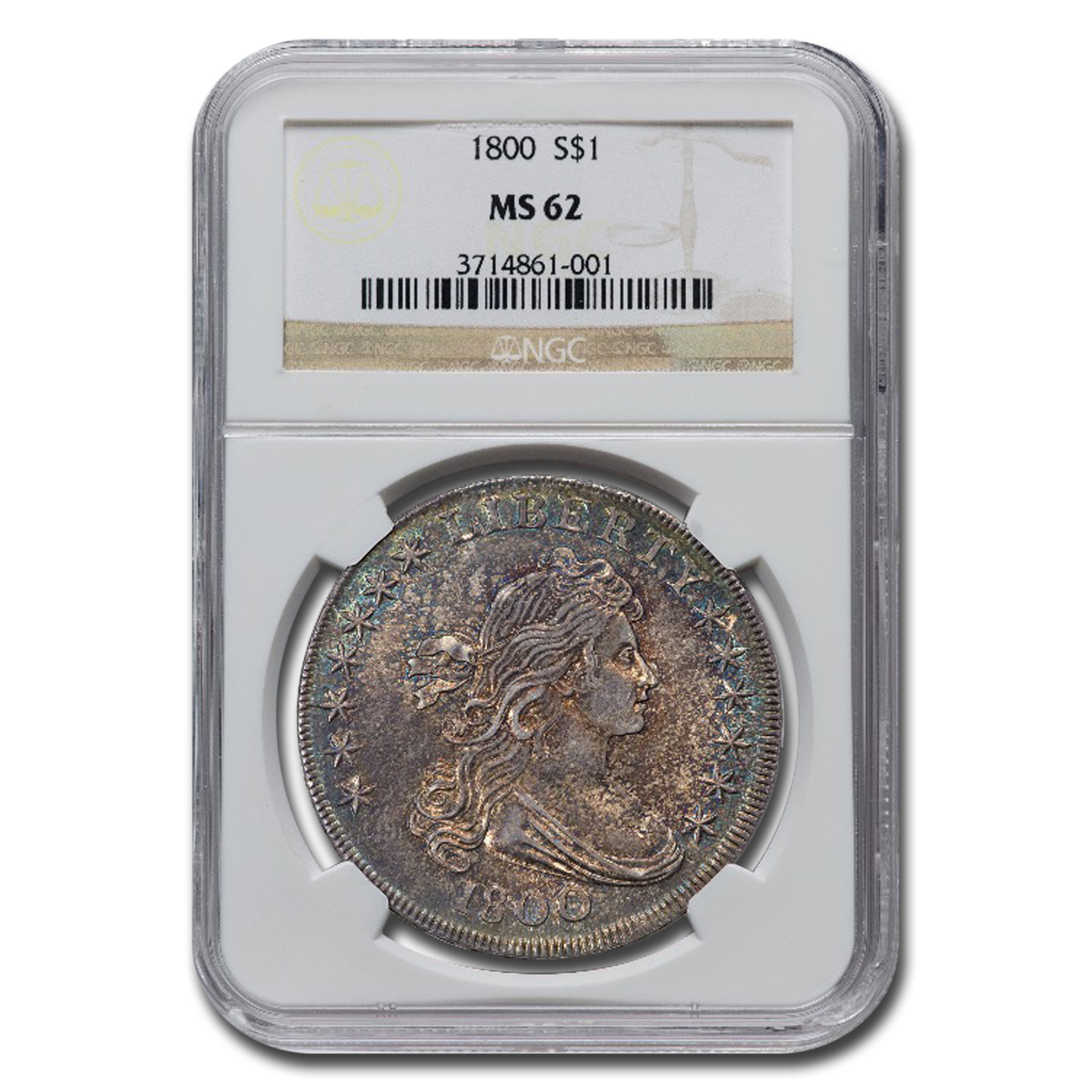 1800 Draped Bust Dollar MS-62 NGC