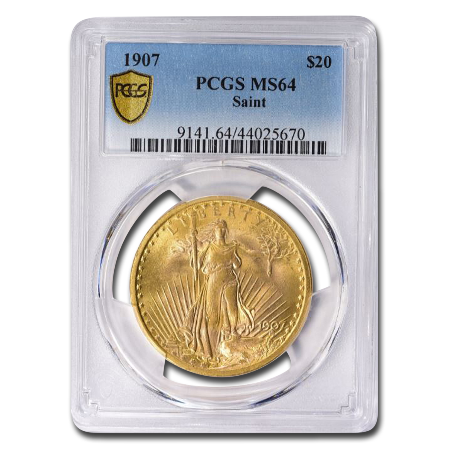 1907 $20 Saint-Gaudens Gold Double Eagle MS-64 PCGS Coin For Sale | U.S ...