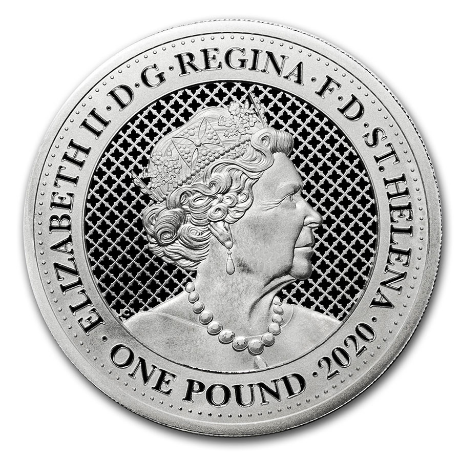 2020 St. Helena 1 oz Silver £1 Cash India Wildlife: The Peacock – SKU#199101