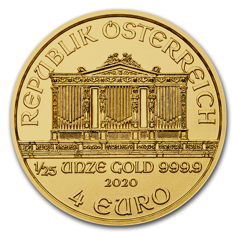 2020 Austria 1/25 oz Gold Philharmonic BU – SKU#201705