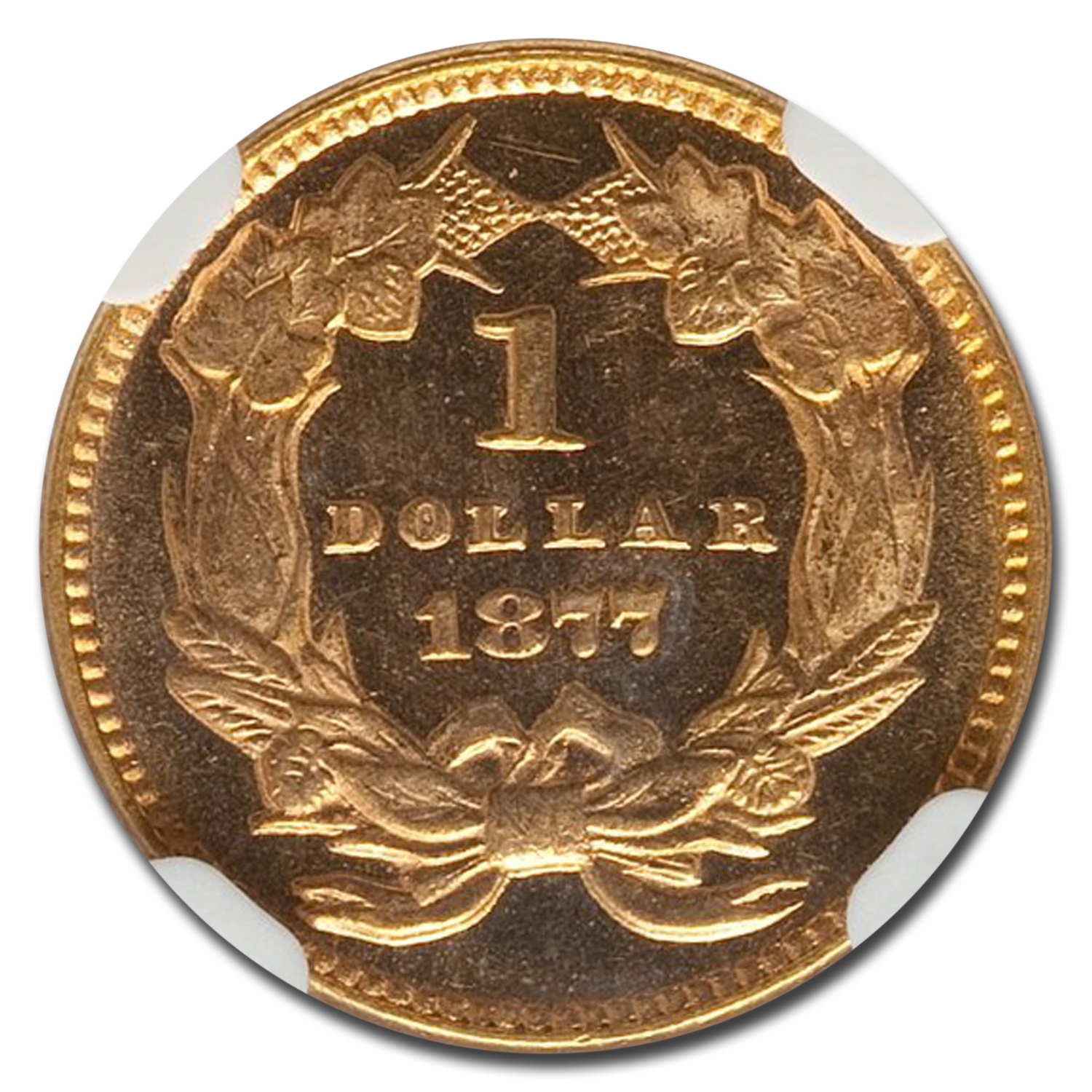 1877 $1 Indian Head Gold MS-64* NGC (DPL)