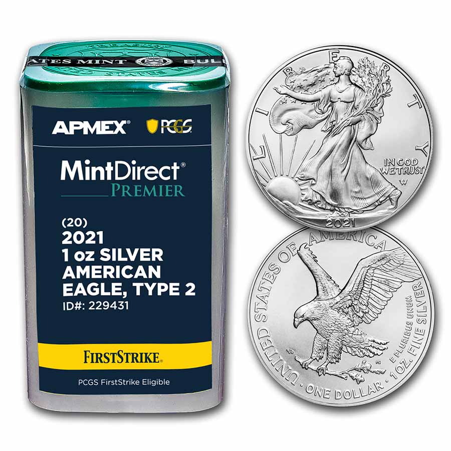 2021 1 oz Silver Eagles (MD Premier + PCGS FS Tube, Type 2) | eBay