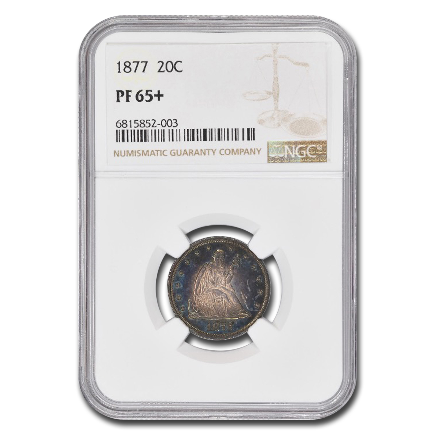 1877 Twenty Cent Piece PF-65+ NGC