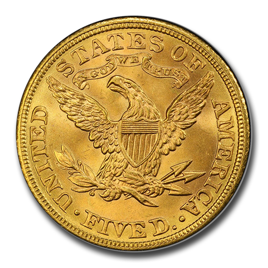 1908 $5 Liberty Gold Half Eagle MS-67 PCGS