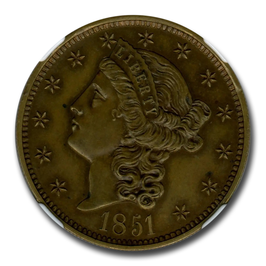 1851 State of California SF Copper $20 Pattern MS-64 NGC (K-4a)