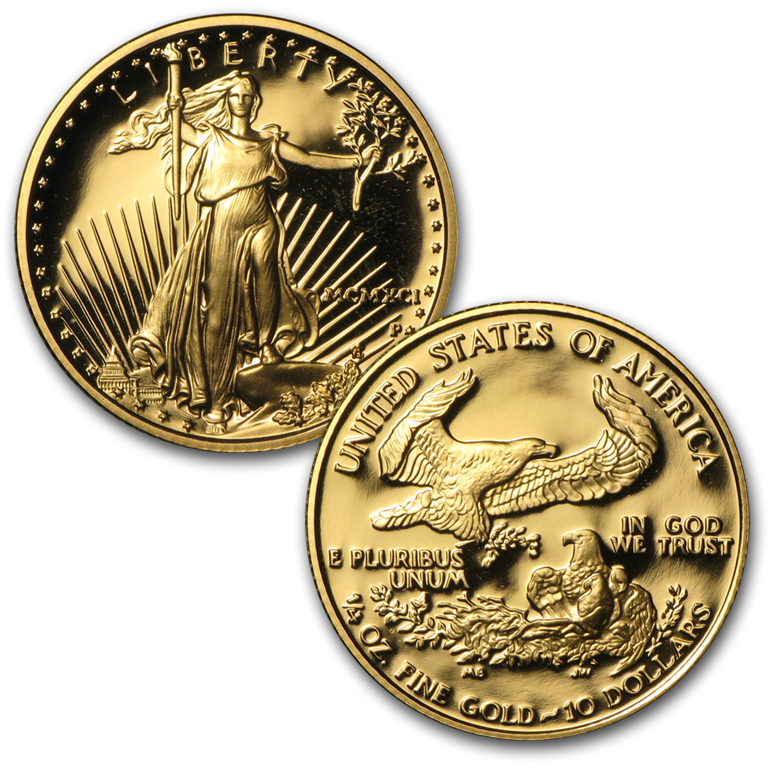 1991 4-Coin Proof Gold American Eagle Set (w/Box & COA) - SKU #4893 | eBay