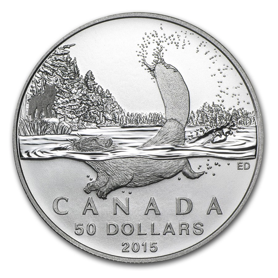 2015 Canada 1/2 oz Silver $50 Beaver | 2015 RCM Silver Commemorative ...