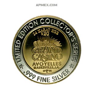 Buy .999 Fine Silver Grand Casino $20.00 Gaming Token | APMEX