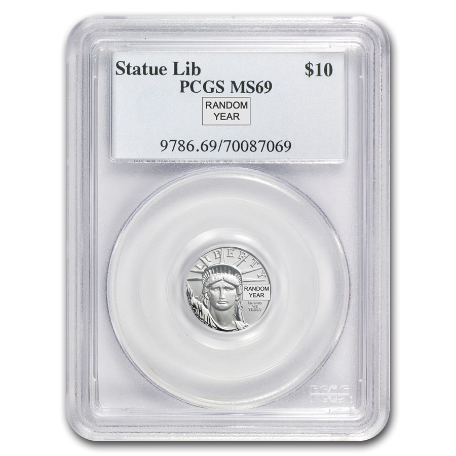 1/10 oz American Platinum Eagle MS-69 PCGS (Random Year)