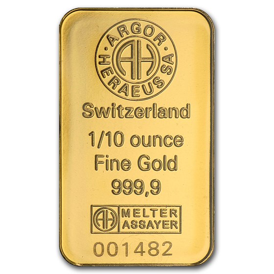 Buy 1/10 oz Gold Bar - Argor-Heraeus | APMEX