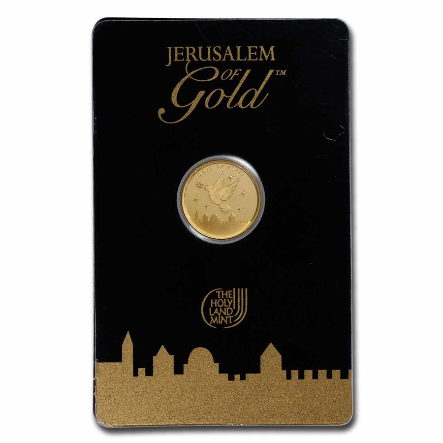 1/10 oz Gold Round - Holy Land Mint Dove of Peace (In Assay)