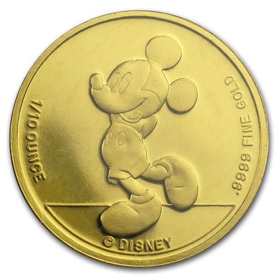 Buy 1/10 oz Gold Round - Mickey Mouse (Original Packaging) | APMEX