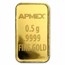 1/2 gram Gold Bar - APMEX (w/Black Merry Christmas Card, In TEP)