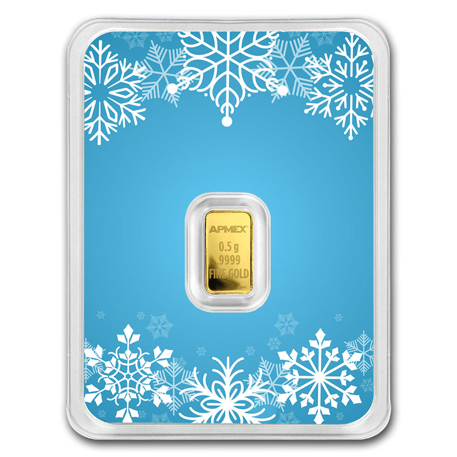 Buy 1/2 Gram Gold Bar - APMEX (w/Snowflake Card, In TEP) | APMEX