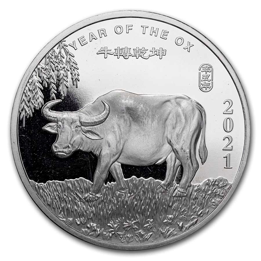 1/2 oz Silver Round - APMEX (2021 Year of the Ox)