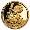 1/4 oz Gold - Disney's Snow White 50th Anniv (Dopey, w/Box & COA)