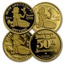 1/4 oz Gold - Disney's Snow White 50th Anniversary (Random Motif)