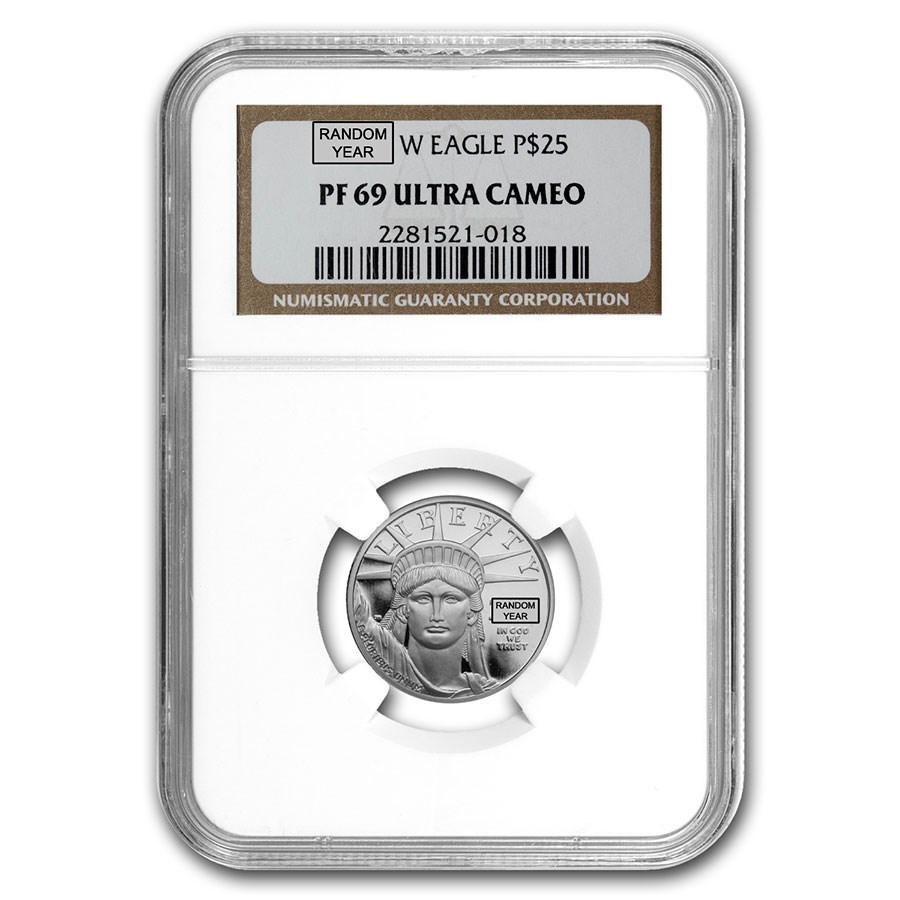 1/4 oz Proof American Platinum Eagle PR/PF-69 PCGS/NGC (Random)