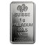 1 gram Palladium Bar - PAMP Suisse (In Assay)