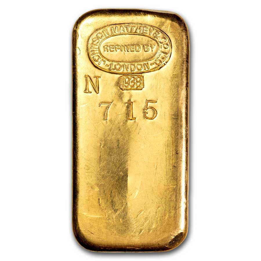 1 kilo Gold Bar - Johnson Matthey-London (Poured, 1938)