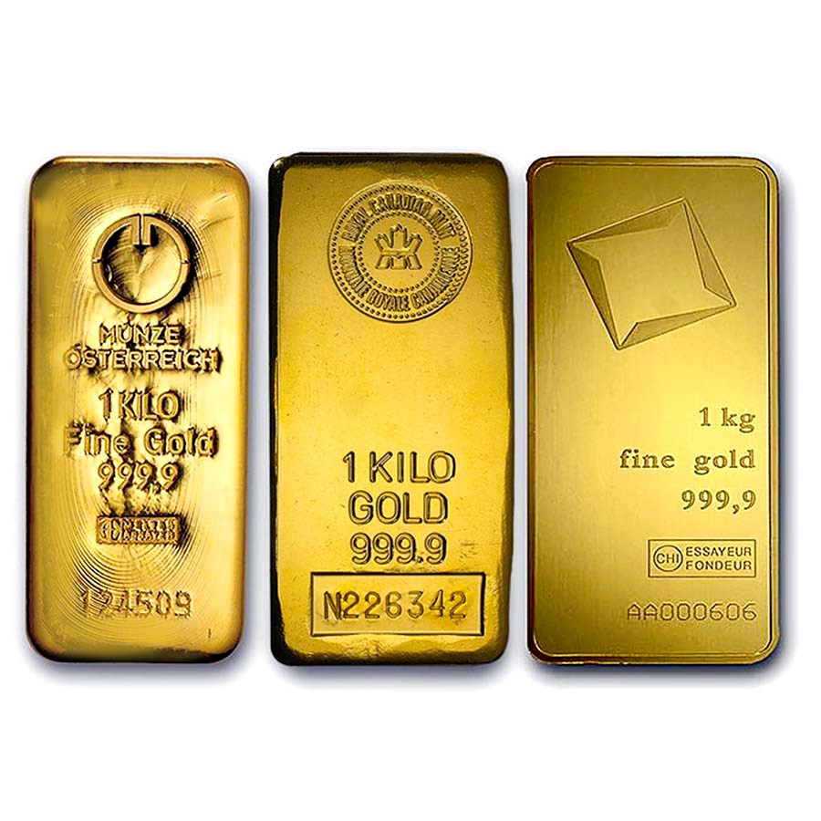 Buy 1 kilo Gold Bar - Various Mints - for OneGold (at Brinks JFK) | APMEX