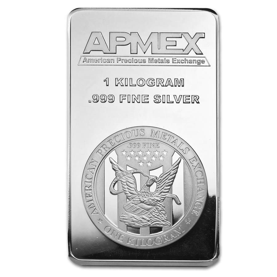 Buy 1 kilo Silver Bar APMEX Struck APMEX