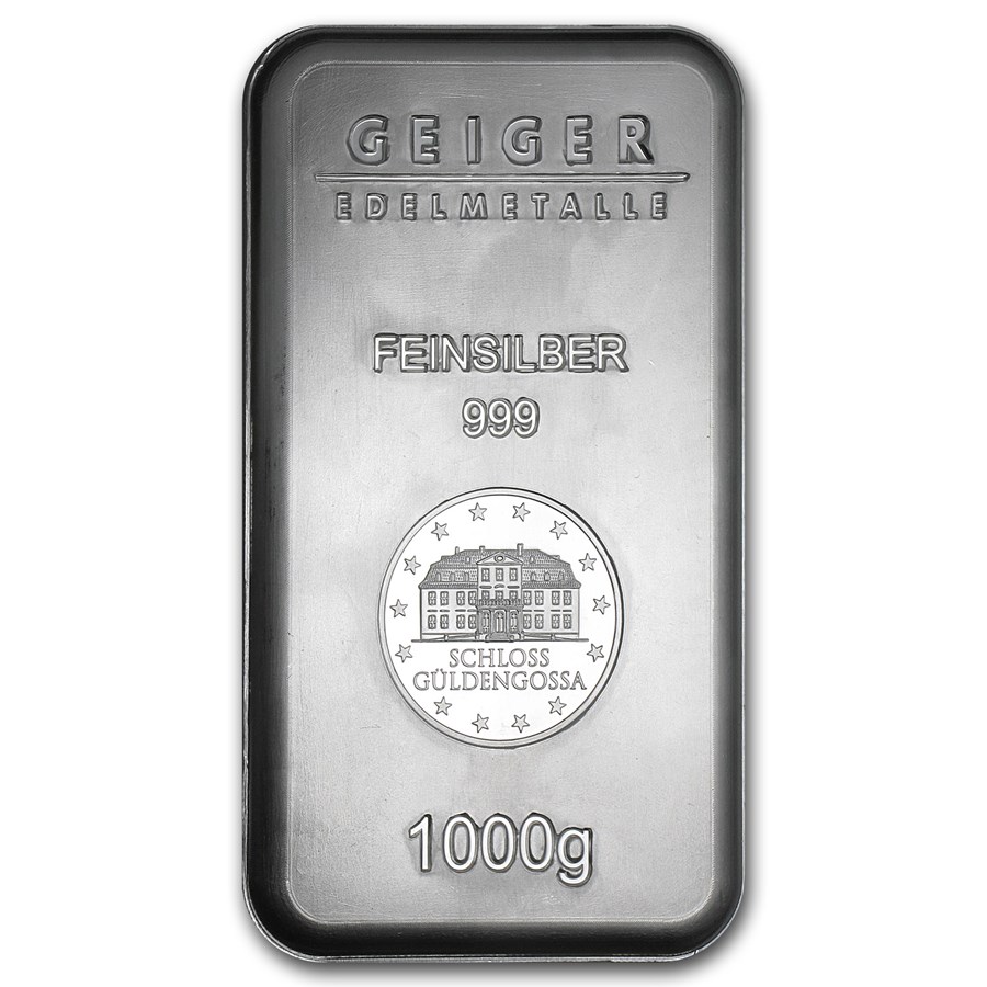 Buy 1 kilo Silver Bar - Geiger (Security Line/1000 Gram/Scruffy) | APMEX