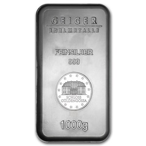 Buy 1 kilo Silver Bar - Geiger (Security Line Series/1000 Gram) | APMEX