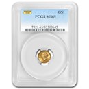$1 Liberty Head Gold Dollar Type 1 MS-65 NGC/PCGS
