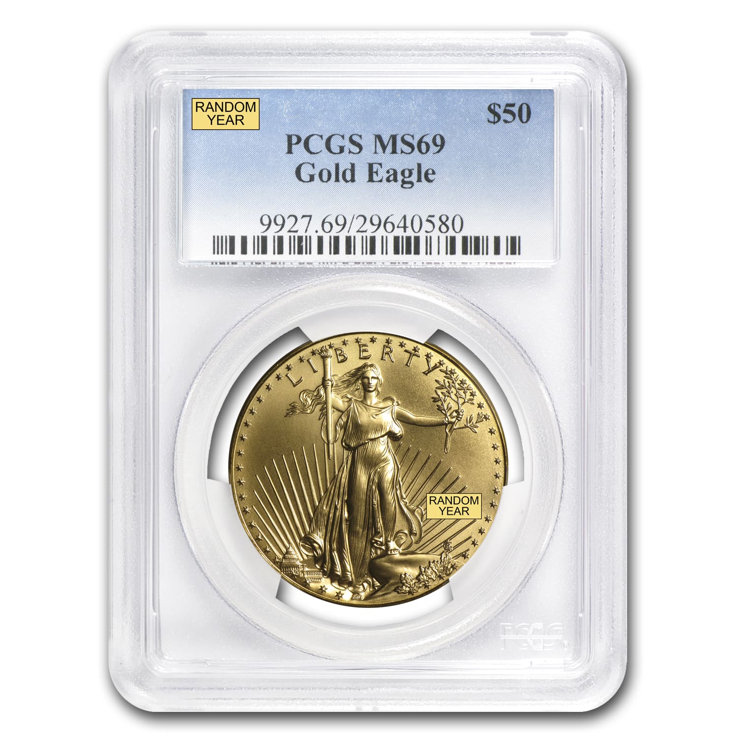 Buy 1 oz American Gold Eagle MS-69 PCGS (Random Year) | APMEX