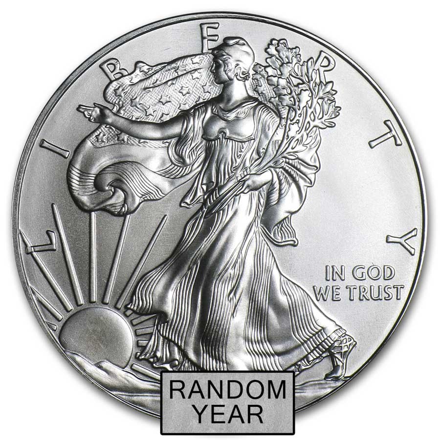 1 oz American Silver Eagle Coin BU (Random Year) - AT SPOT!