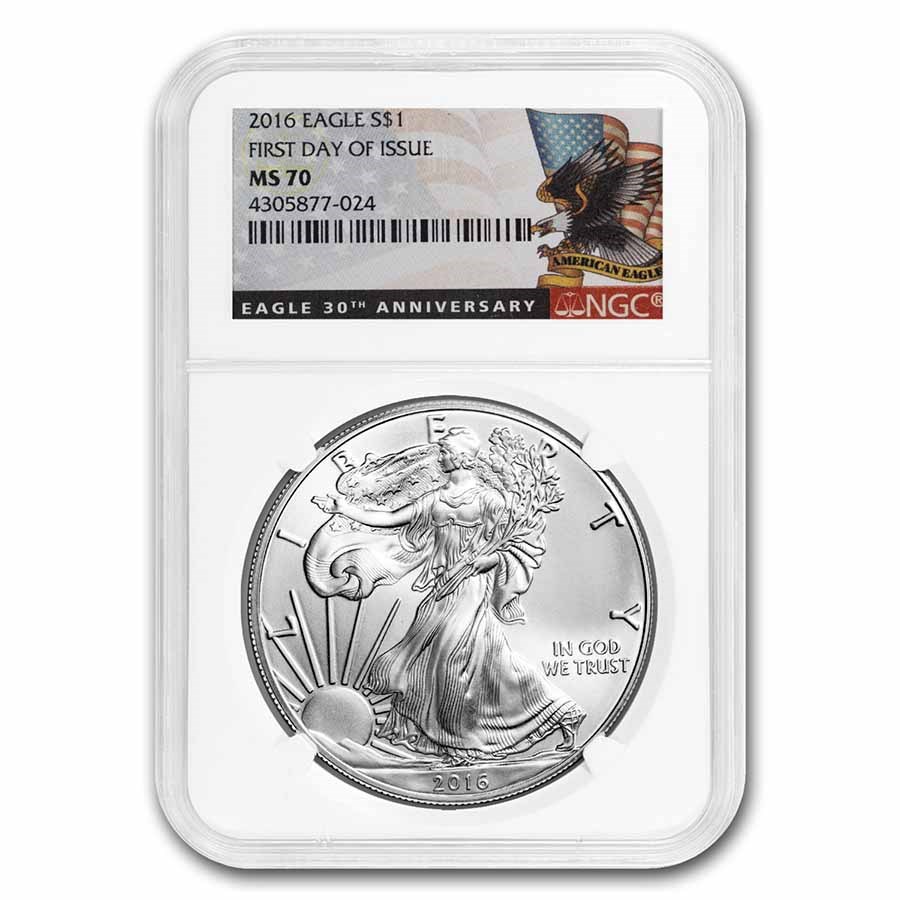 1 oz American Silver Eagle MS-70 NGC (Random Year, FDI)