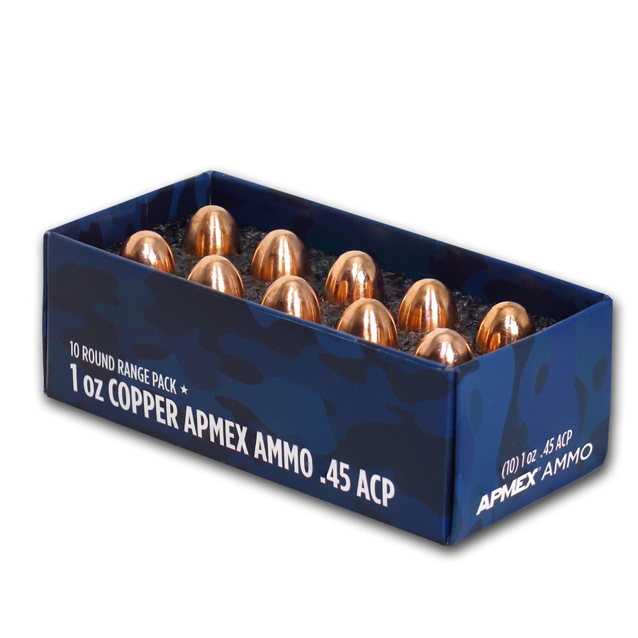 Buy 1 oz AVDP Copper Bullet - .45 Caliber ACP Range Pack | APMEX