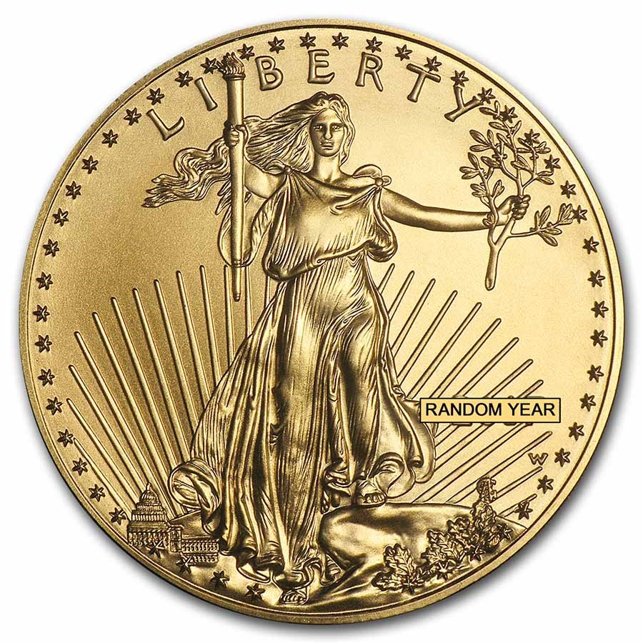 1 oz Burnished American Gold Eagle (Random Year, w/Box & COA)