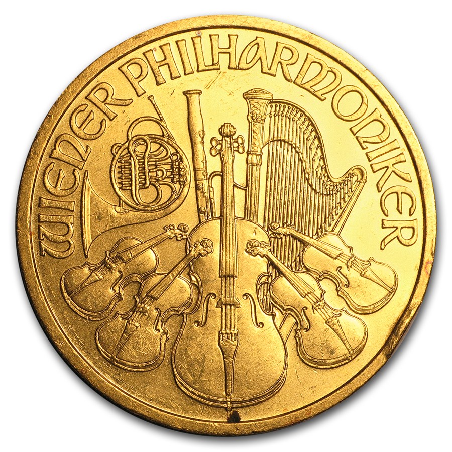 1 oz Gold Austrian Philharmonic (Abrasions)