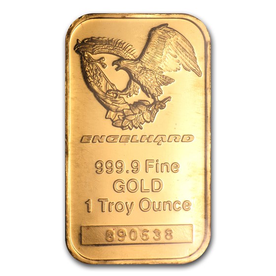 Buy 1 oz Gold Bar - Engelhard ('Eagle' logo, In Assay) | APMEX