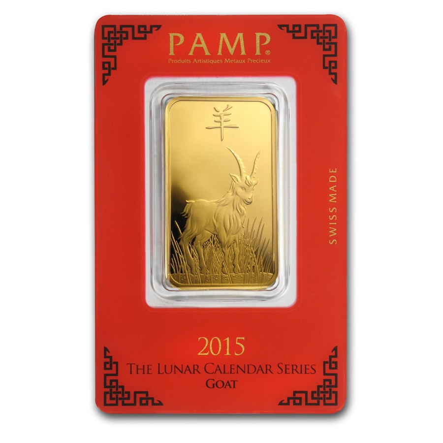 1 oz Gold Bar - PAMP Suisse Year of the Goat (In Assay)