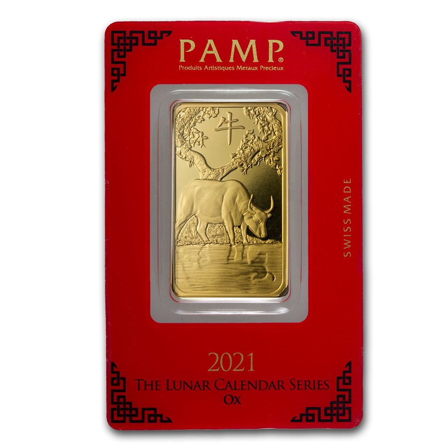 1 oz Gold Bar - PAMP Suisse Year of the Ox (In Assay)