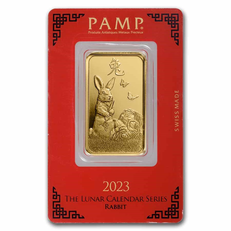 Buy 1 oz Gold Bar - PAMP Suisse Year of the Rabbit (In Assay) | APMEX