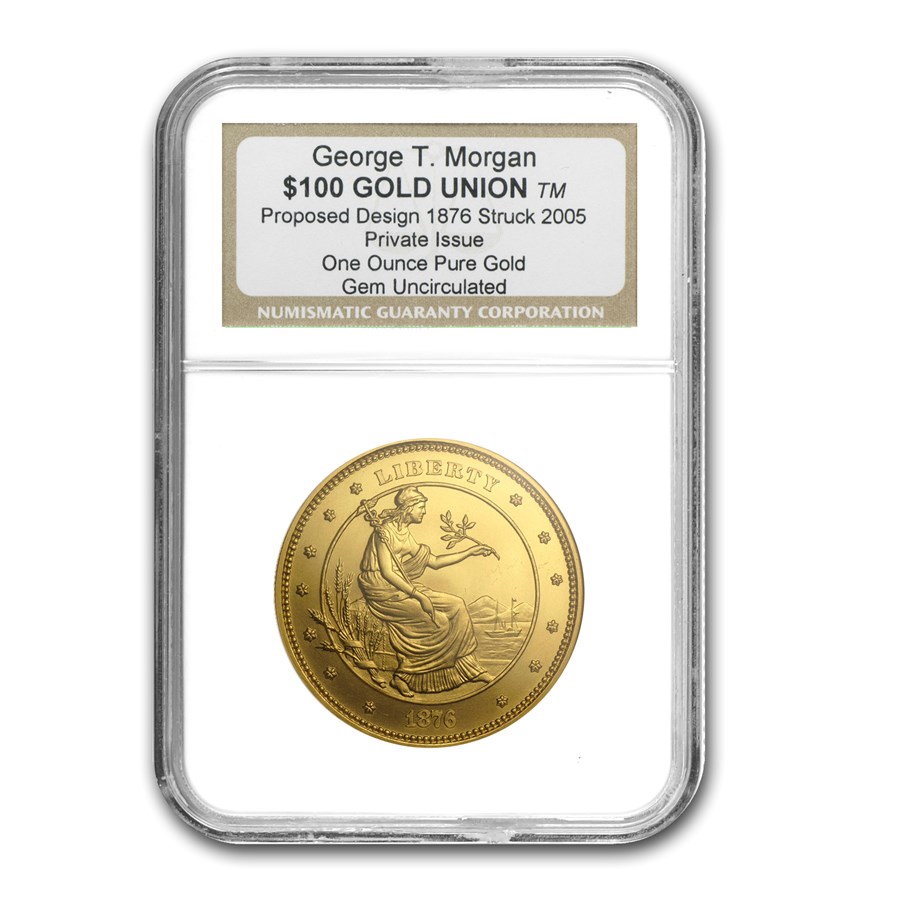 1 oz Gold Round - $100 Gold Union George T. Morgan Gem Unc NGC